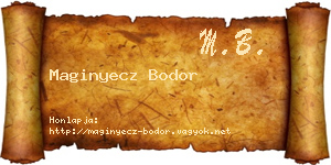 Maginyecz Bodor névjegykártya