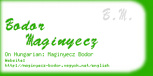bodor maginyecz business card